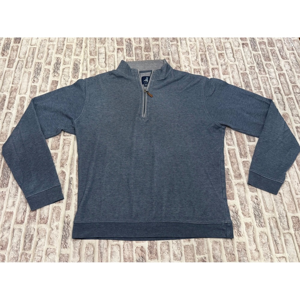 Johnnie-O Sully 1/4 Quarter Zip Pullover Helios Blue Mens M Golf Stretch Sweater